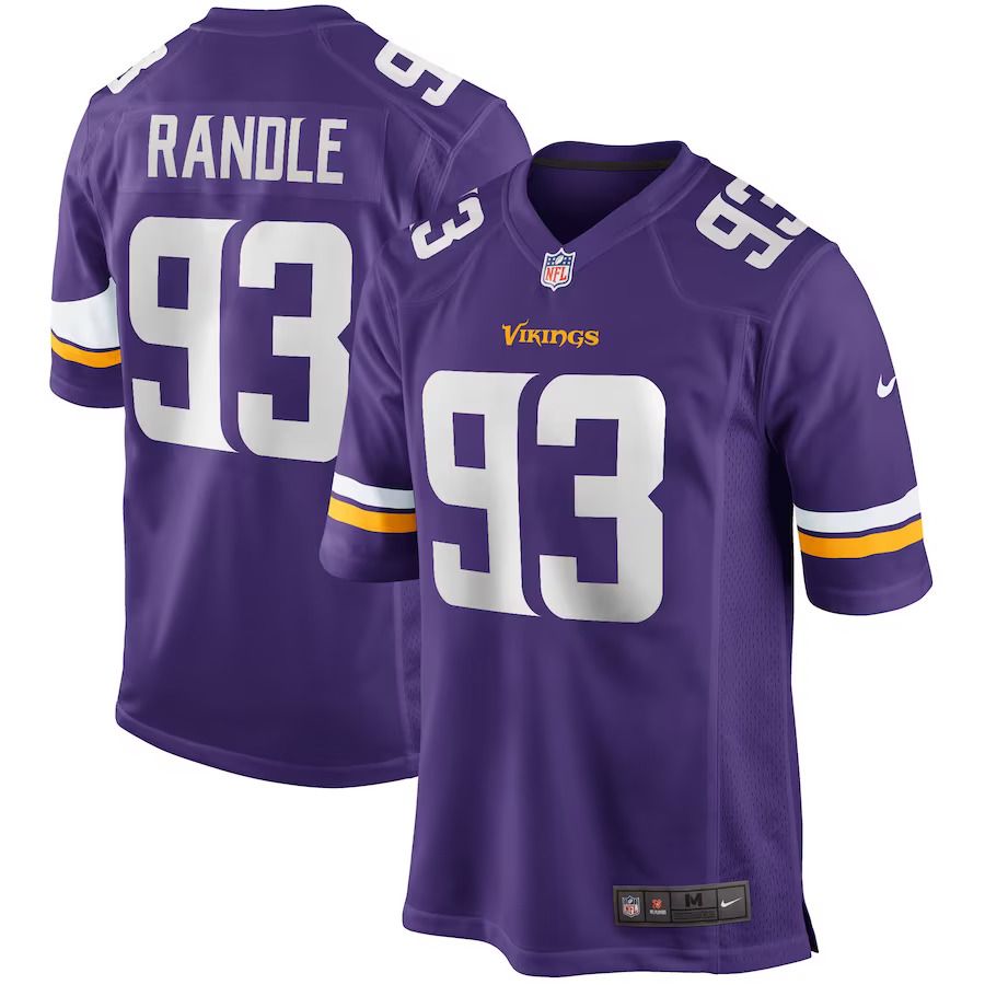 Men Minnesota Vikings #93 John Randle Nike Purple Game Retired Player NFL Jersey->minnesota vikings->NFL Jersey